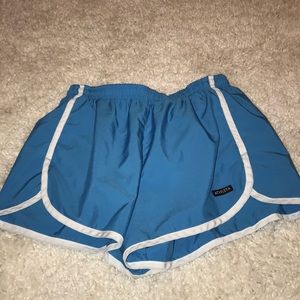 ATHLETA BLUE RUNNING SHORTS WOMEN